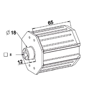 Embout OCTO 60 Téton D18 -Alésage Carré 8 mm A461Octogonal 60ZURFLUH-FELLER
