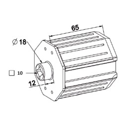 Embout OCTO 60 Téton D18 -Alésage Carré 10 mm