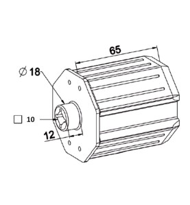 Embout OCTO 60 Téton D18 -Alésage Carré 10 mm A466Octogonal 60ZURFLUH-FELLER