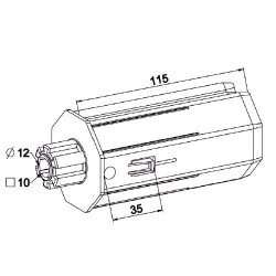 Embout OCTO 60-Crabot Male 22/27-Alésage d12 mm