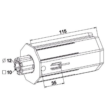 Embout OCTO 60-Crabot Male 22/27-Alésage d12 mm