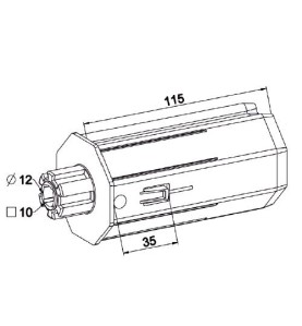 Embout OCTO 60-Crabot Male 22/27-Alésage d12 mm A483BOctogonal 60ZURFLUH-FELLER