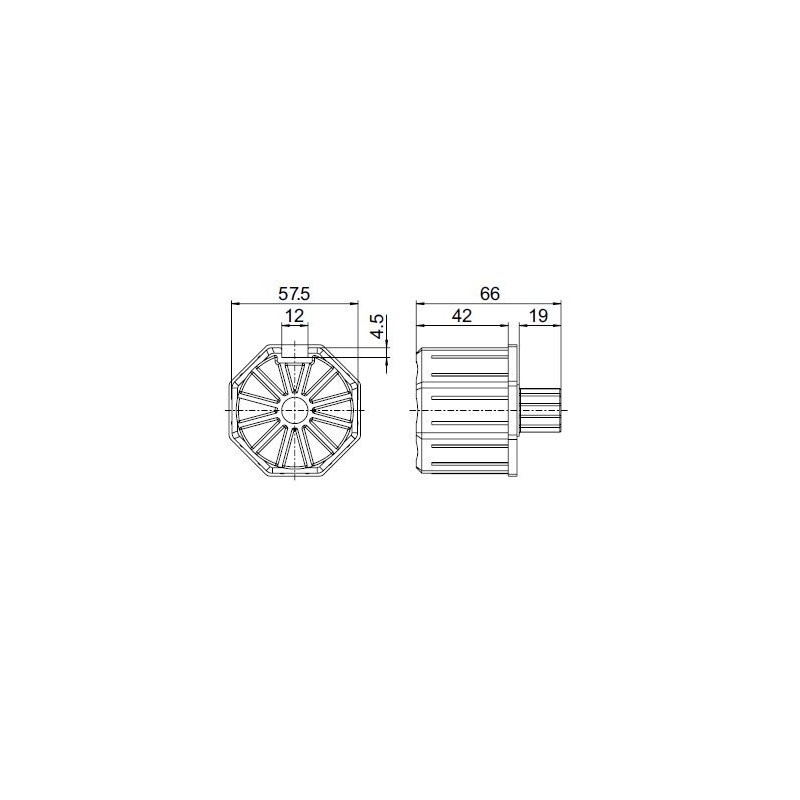 Embout OCTO 60-Crabot Male 16/20-SPF--Alésage d12 mm 419F904Octogonal 60ZURFLUH-FELLER
