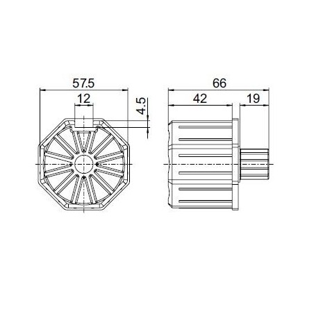Embout OCTO 60-Crabot Male 16/20-SPF--Alésage d12 mm