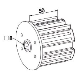 Embout ZF 64 Longueur 50 mm -Carré NON Débouchant 8 mm
