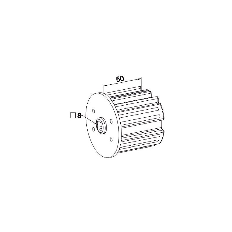 Embout ZF 64 Longueur 50 mm -Carré NON Débouchant 8 mm A299Rond ZF 64ZURFLUH-FELLER