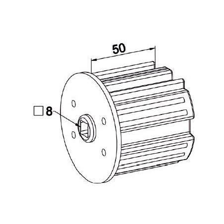 Embout ZF 64 Longueur 50 mm -Carré NON Débouchant 8 mm