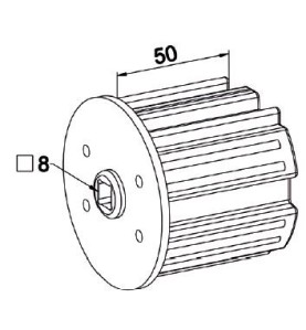 Embout ZF 64 Longueur 50 mm -Carré NON Débouchant 8 mm A299Rond ZF 64ZURFLUH-FELLER