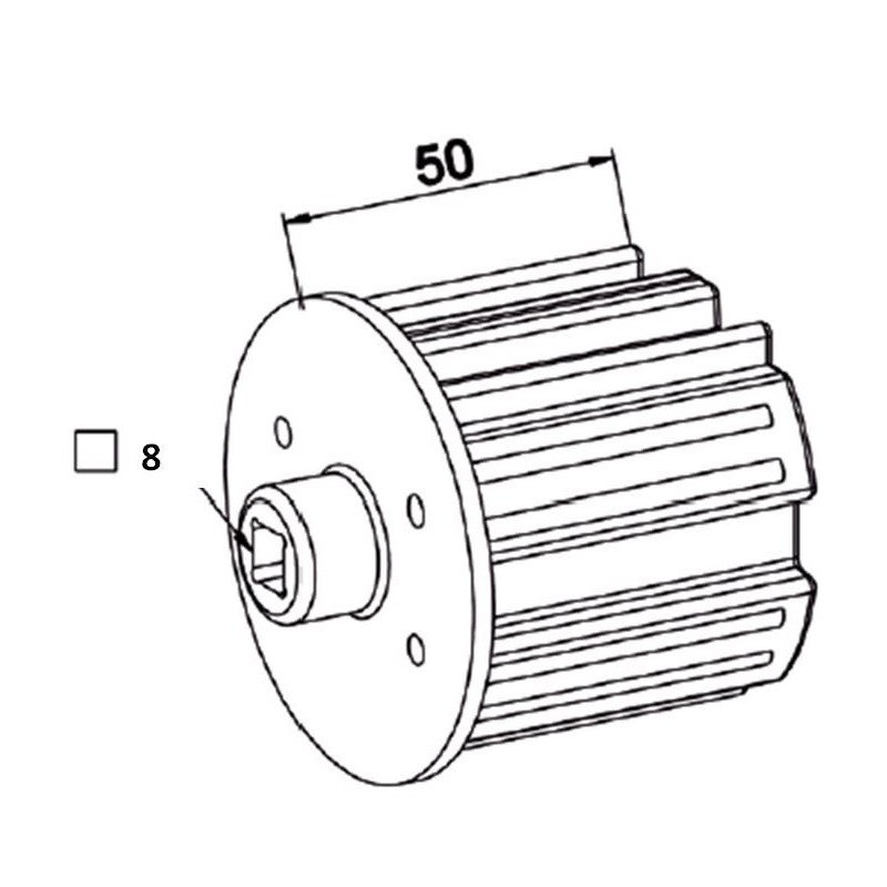 Embout ZF 64 -Carré Débouchant 8 mm-Téton D18 A300ARond ZF 64ZURFLUH-FELLER
