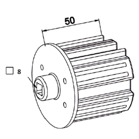 Embout  ZF 64 -Carré Débouchant 8 mm-Téton D18