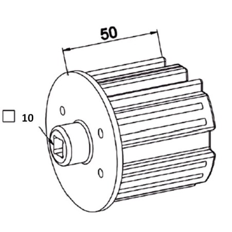 Embout  ZF 64 -Carré Débouchant 10 mm-Téton D18