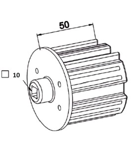Embout ZF 64 -Carré Débouchant 10 mm-Téton D18 A300CRond ZF 64ZURFLUH-FELLER