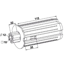 Embout  ZF 64 -Crabot Male 22/27 ZF-L 115 - D12