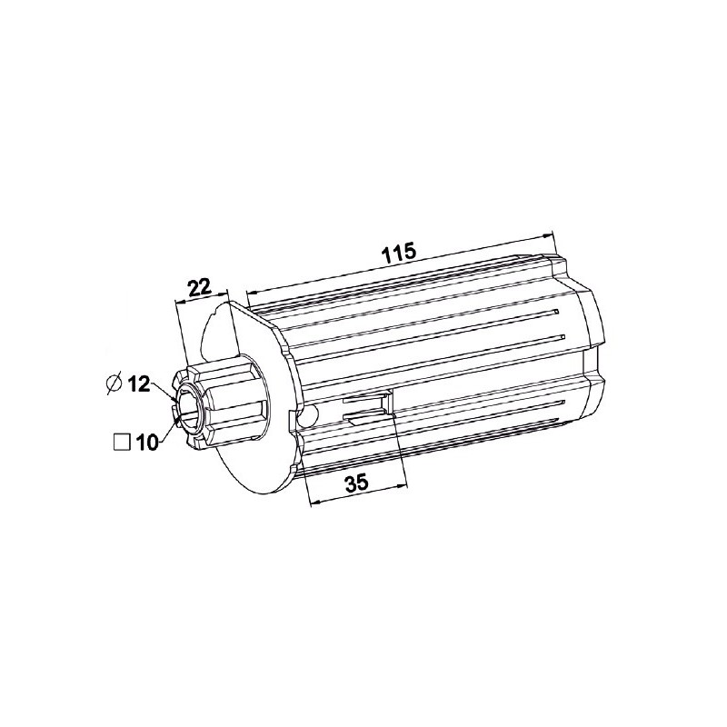 Embout ZF 64 -Crabot Male 22/27 ZF-L 115 - D12 A322BRond ZF 64ZURFLUH-FELLER