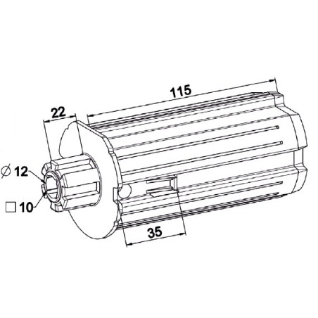 Embout  ZF 64 -Crabot Male 22/27 ZF-L 115 - D12