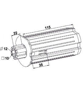 Embout ZF 64 -Crabot Male 22/27 ZF-L 115 - D12 A322BRond ZF 64ZURFLUH-FELLER