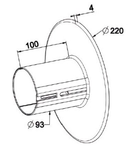 Flasque Coulissante ZF 80-Diamètre 220 mm A587Rond ZF 80ZURFLUH-FELLER