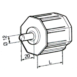 Embout OCTO 70 -Pivot D12 mm 2003536Octogonal 70SIMU-ACCESSOIRES
