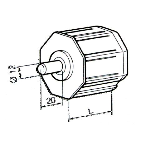 Embout OCTO 70 -Pivot D12 mm 2003536Octogonal 70SIMU-ACCESSOIRES