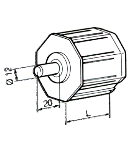 Embout OCTO 70 -Pivot D12 mm 2003536Octogonal 70SIMU-ACCESSOIRES