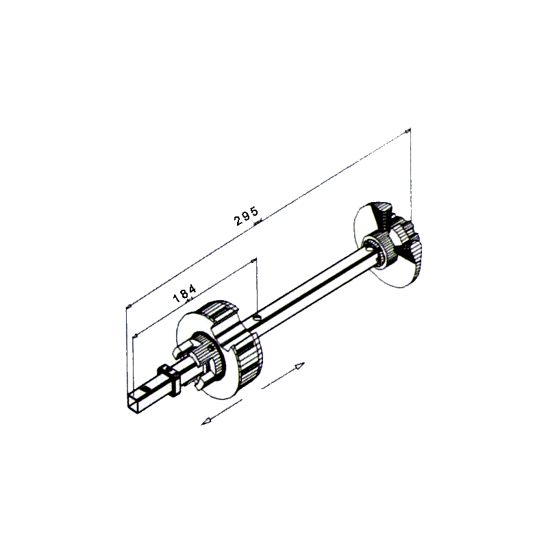 Tandem Télescopique DP89-L 300 mm-Coté Opposé 2029Rond DP 89DEPRAT