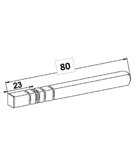 Axe Carré de 10 mm-Longueur 80 mm A613ARoulement et SupportZURFLUH-FELLER