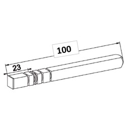 Axe Carré de 10 mm-Longueur 100 mm