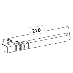 Axe Carré de 10 mm-Longueur 220 mm