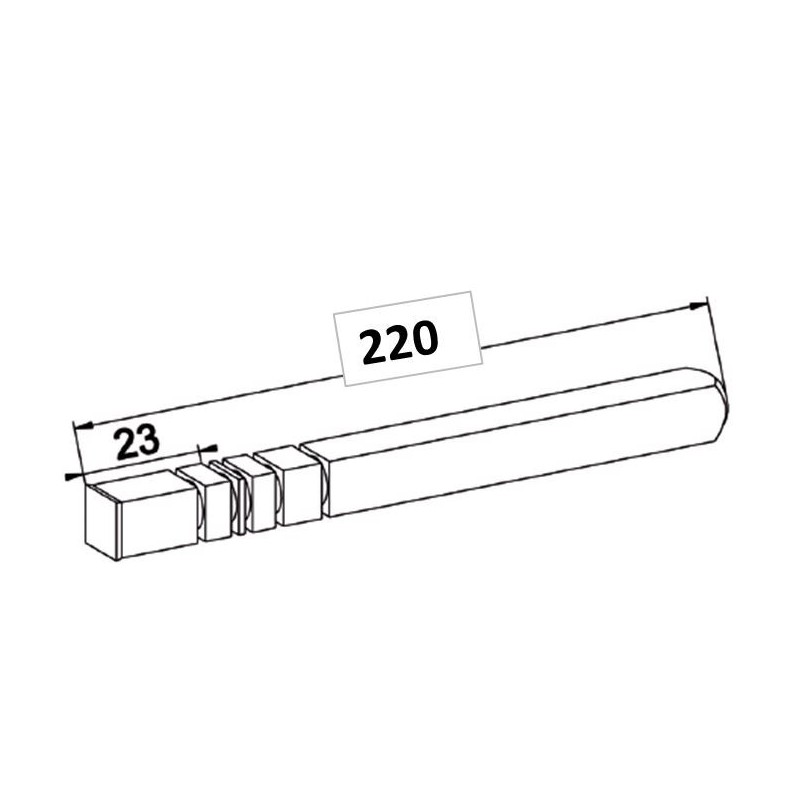 Axe Carré de 10 mm-Longueur 220 mm A605ARoulement et SupportZURFLUH-FELLER