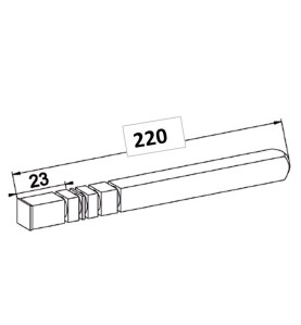 Axe Carré de 10 mm-Longueur 220 mm A605ARoulement et SupportZURFLUH-FELLER