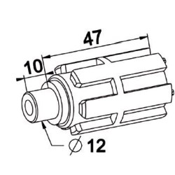 Moyeu Crabot male 22/27 ZF-Téton Male D 12mm