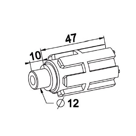 Moyeu Crabot male 22/27 ZF-Téton Male D 12mm