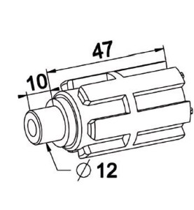 Moyeu Crabot male 22/27 ZF-Téton Male D 12mm A619Roulement et SupportZURFLUH-FELLER