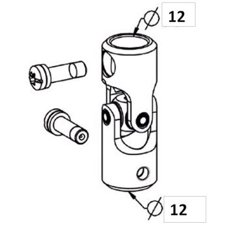Genouillère Acier Blanche D18 Extérieur. D12/D12 F781EAcierZURFLUH-FELLER