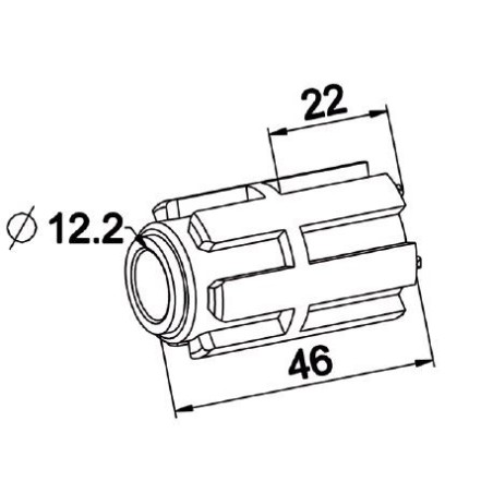 Moyeu Crabot male 22/27 ZF-Trou Male D 12mm