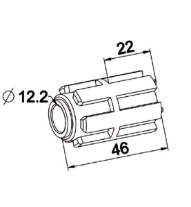 Moyeu Crabot male 22/27 ZF-Trou Male D 12mm A615Roulement et SupportZURFLUH-FELLER