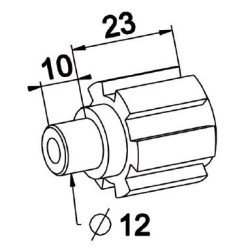 Moyeu Crabot male 22/27 ZF-Téton Male D 12mm