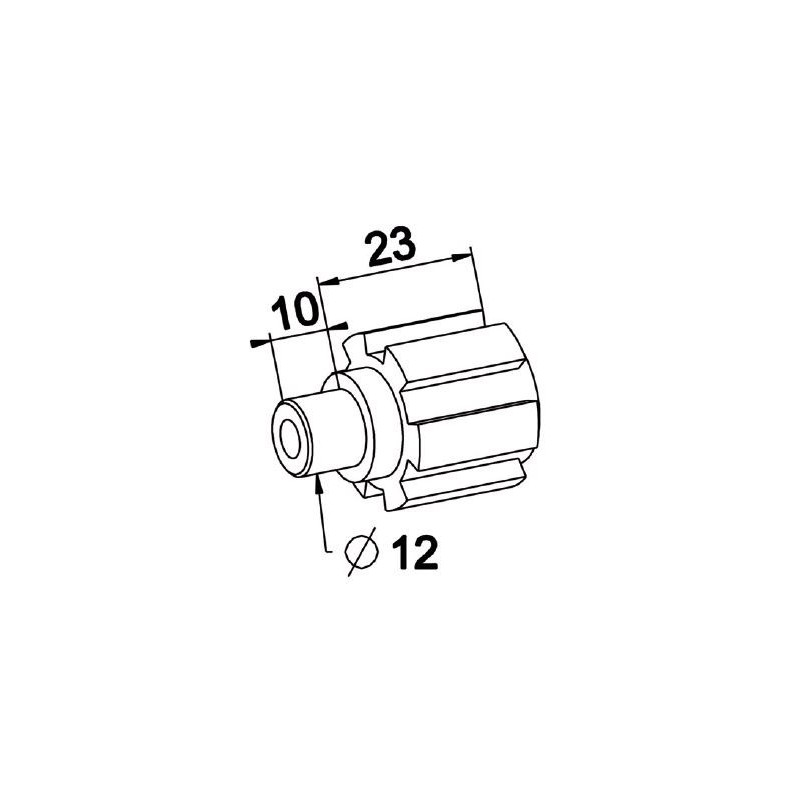 Moyeu Crabot male 22/27 ZF-Téton Male D 12mm A618Roulement et SupportZURFLUH-FELLER