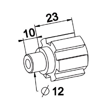 Moyeu Crabot male 22/27 ZF-Téton Male D 12mm