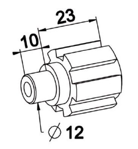 Moyeu Crabot male 22/27 ZF-Téton Male D 12mm A618Roulement et SupportZURFLUH-FELLER