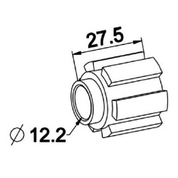 Moyeu Crabot male 22/27 ZF-Trou D 12 mm