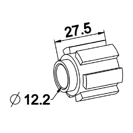 Moyeu Crabot male 22/27 ZF-Trou D 12 mm