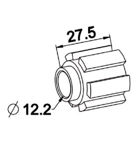 Moyeu Crabot male 22/27 ZF-Trou D 12 mm A616Roulement et SupportZURFLUH-FELLER