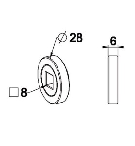 Roulement 28x Carre 8 mm-Noyau Nylon B116Roulement et SupportSIMU-ACCESSOIRES