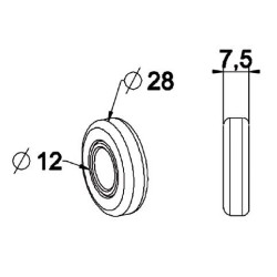 Roulement 28x12 mm-Noyau Nylon