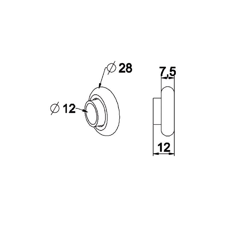 Roulement 28x12 mm-Noyau ACIER B132Roulement et SupportSIMU-ACCESSOIRES