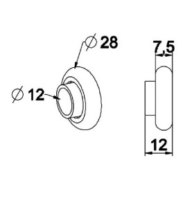 Roulement 28x12 mm-Noyau ACIER B132Roulement et SupportSIMU-ACCESSOIRES