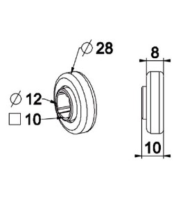 Roulement 28x Carre 10 mm-Noyau ACIER B134Roulement et SupportSIMU-ACCESSOIRES