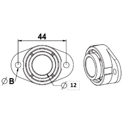 Coussinet palier Diamètre 12-Entraxe 44