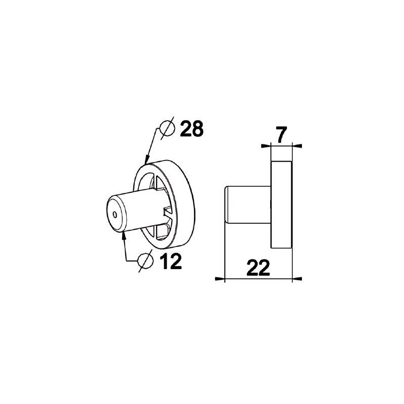 Palier Téton Diamètre 28/12 mm male . B131FRoulement et SupportZURFLUH-FELLER